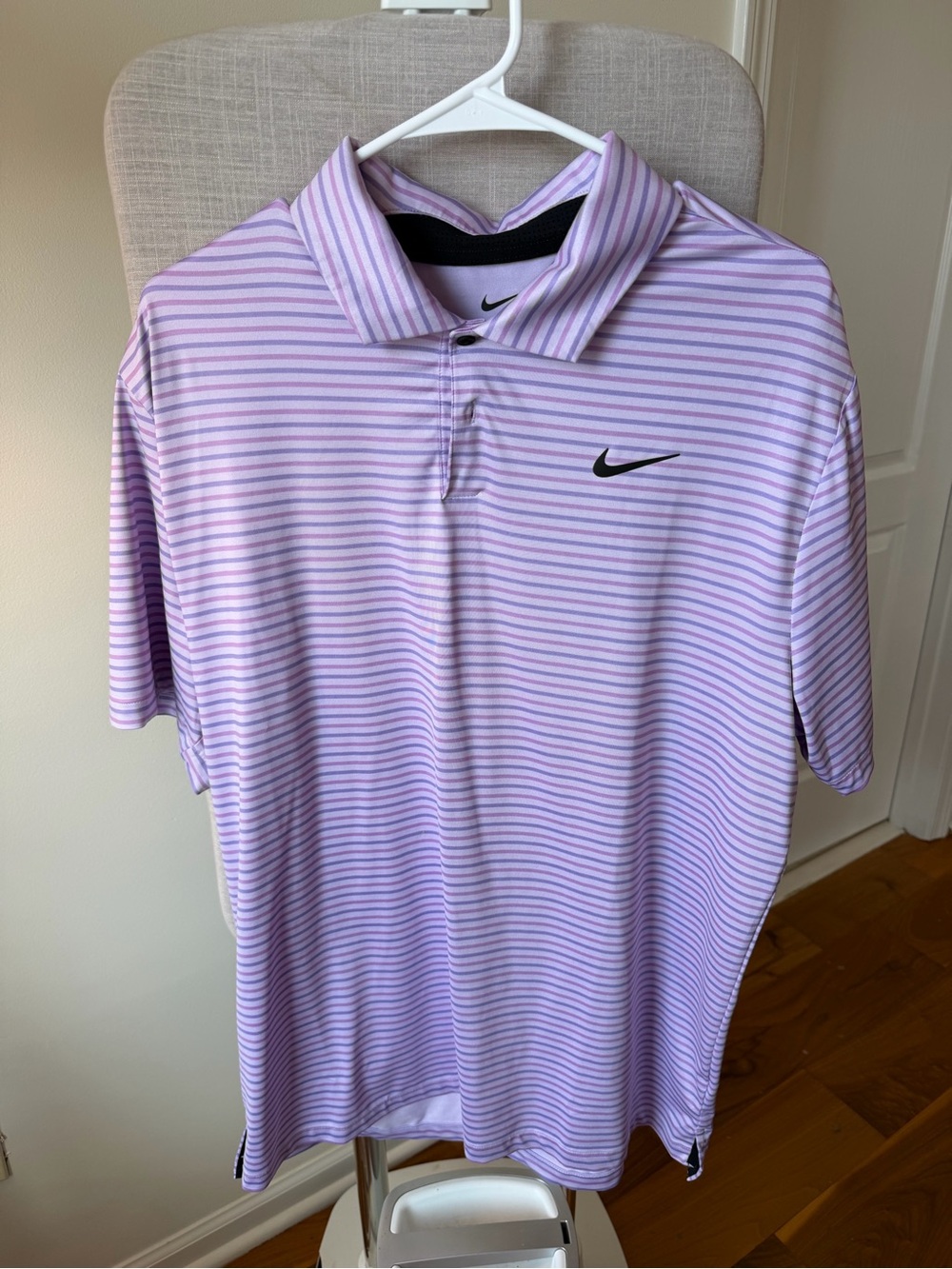 Nike Light Purple Striped Golf Polo